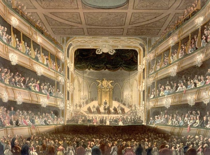 1808 年倫敦柯芬園劇院演出《彌賽亞》。（圖／Wikimedia）